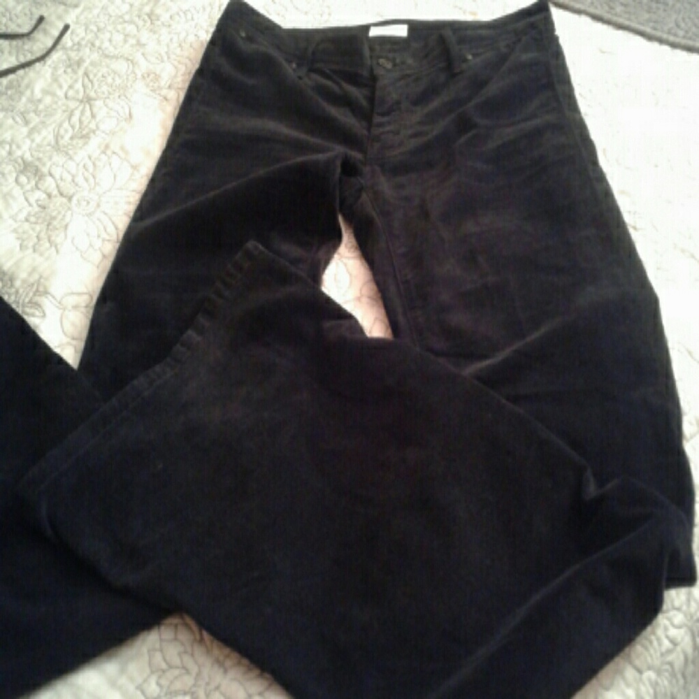 Mother 'Curfew' Black Velvet jeans